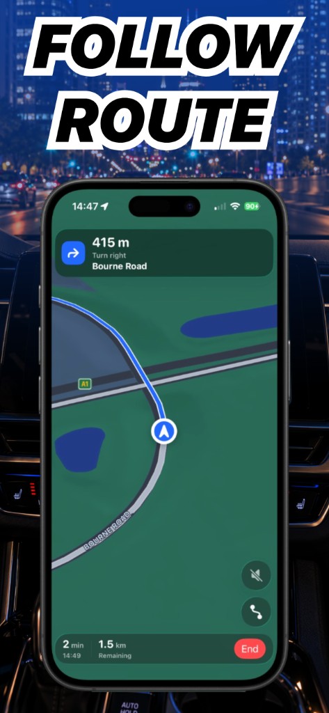 Follow route — Roavic navigation on iPhone