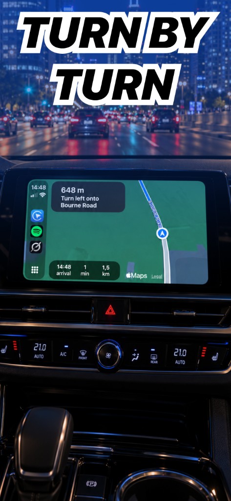 Turn by turn guidance on CarPlay